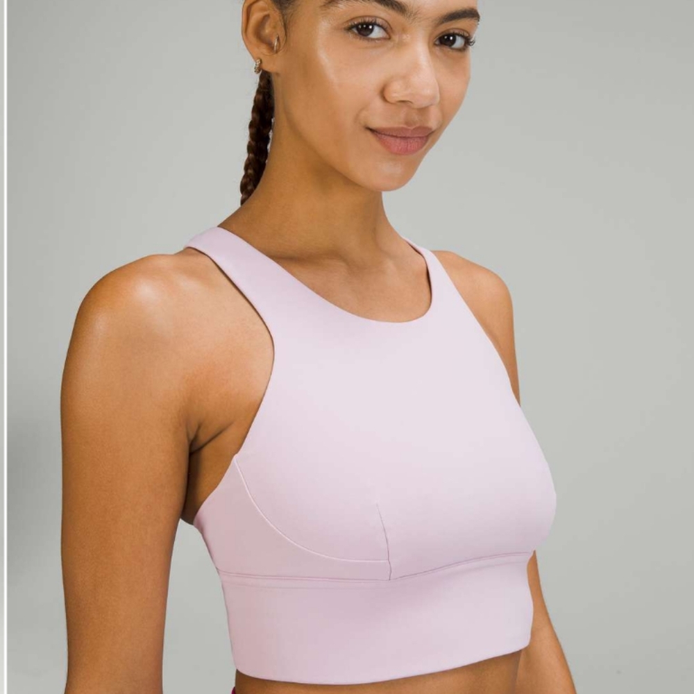 Lululemon Wunder Train Longline Bra Medium Support C/D Cup - Pink Peony - Size 6